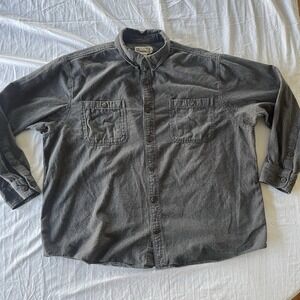 Duluth Trading Co Shirt Mens 2XL Relaxed Fit Gray Minimalist Flannel Workwear